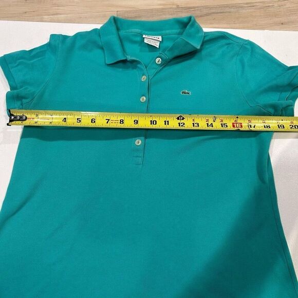 Lacoste Classic Fit Polo Shirt Teal Green Size 46 - Picture 8 of 9